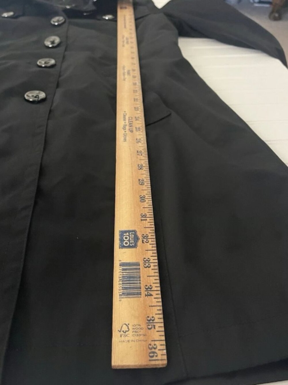 London Fog Women's Size M Black Double Breasted Mid-Length Trench Coat - Picture 8 of 12